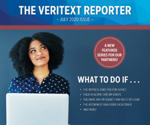 Veritext Reporter Newsletter, the veritext reporter, july, woman thinking